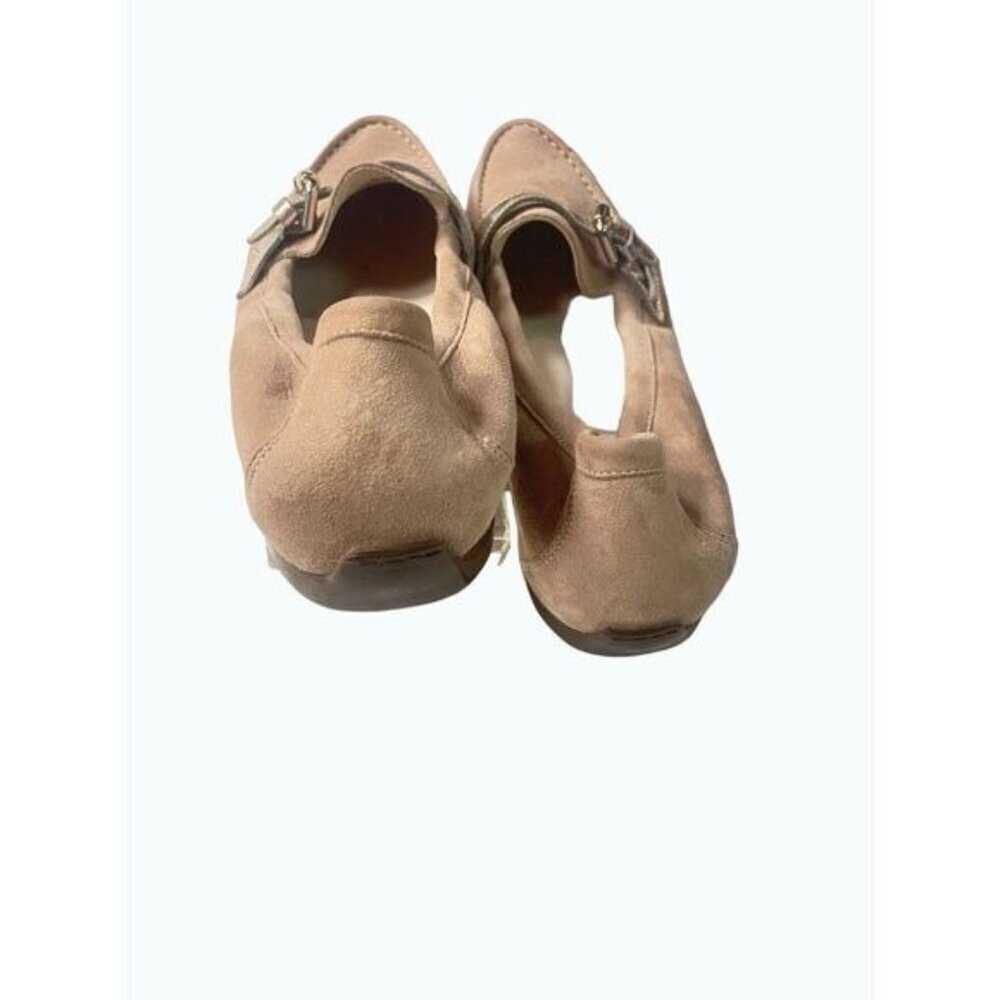 AGL Attilio Giusti Leombruni Buckle Moccasin Tan Suede Loafer Flat EU 38.5 US 6 - Picture 4 of 8